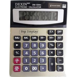Dexin DM-1200V Calculatrice 12 Chiffres Bureau, Commerce Big Display Boutons GT & %